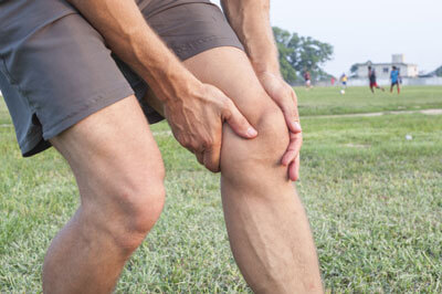 Knee injury on athletic field
