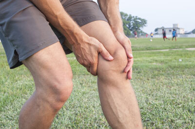 Knee injury on athletic field Knee injury on athletic field