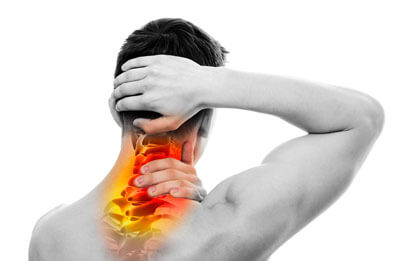 Man iwth neck pain Man with neck pain